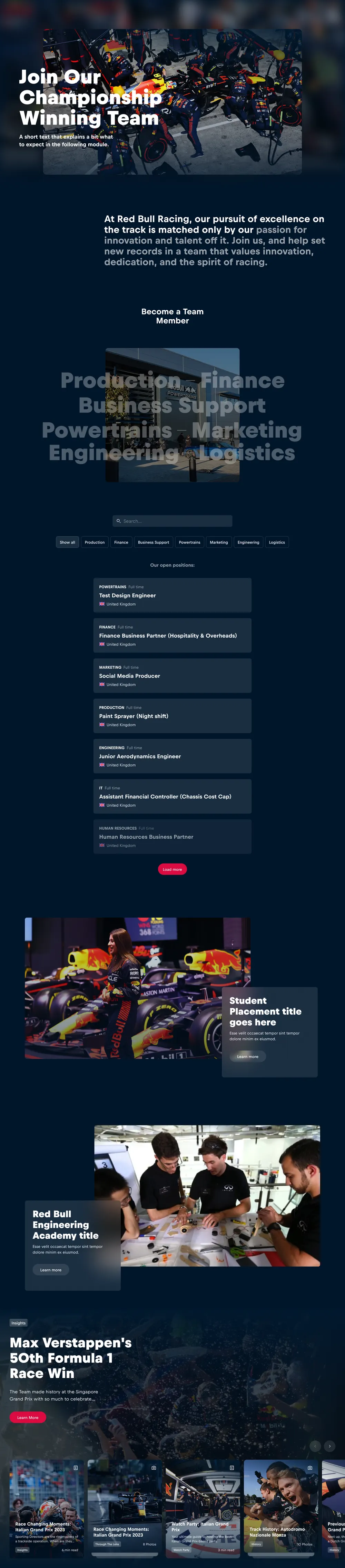 The Careers page, desktop