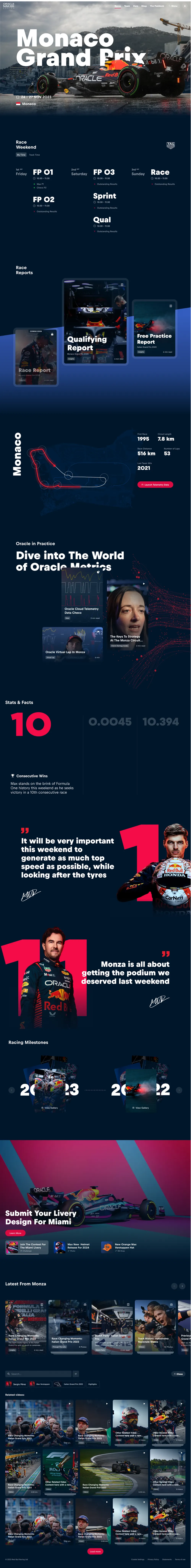 A race detail page, desktop