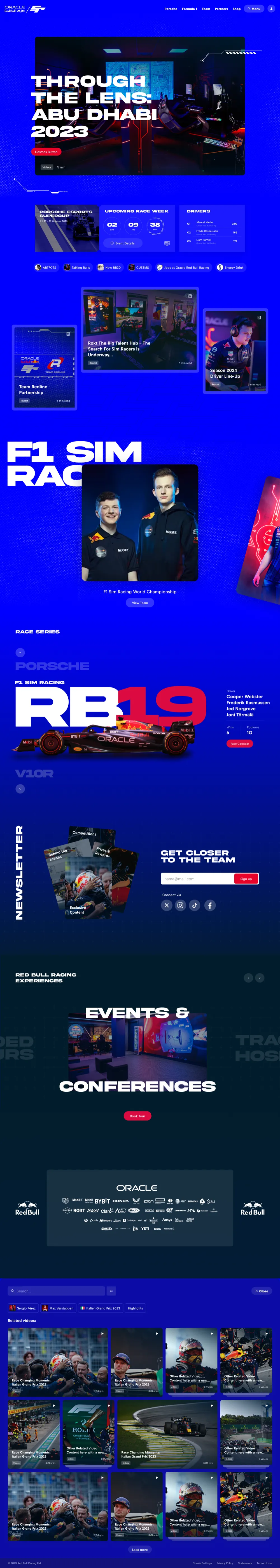 The Red Bull Sim Racing homepage, desktop